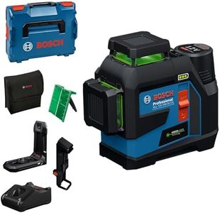Bosch Professional line Laser GLL 12V-100-33 CG (3 x 360° Green Laser, Working Range 100 m (Radius) with Receiver, IP 65, Levelling Remote App, LB 10, DK 20, GBA 12V 2.0Ah, GAL 12V-40, Pouch, L-Boxx)