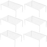 ARCCI Cabinet Storage Shelf Rack Set of 6, Medium (13 x 9.4 inch) Rustproof Metal Wire Kitchen Cabinet Organizer and Storage, Cupboard Spice Shelf Rack for Plate, Dish, Counter & Pantry Organization