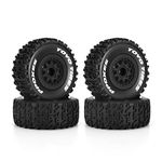 WLYEJEA 4PCS RC Short Course Truck Tire 12MM RC Wheels and Tires,1/10 Scale Off-Road Tyre Set Competible for Traxxas Slash Losi Tenacity Redcat HPI HSP RC Buggy Car