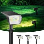 Linkind Solar Lamps 2 in 1 Solar Spotlight Outdoor with Motion Detector 3000K & 6500K, 60-LEDs Outdoor Garden Spotlight, IP67 Waterproof Solar Path Lights 8M/120°, 3 Pieces