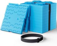 PAULINN RV Leveling Blocks 12 Pack, Heavy Duty Camper Leveling Blocks with 2 Velcro Straps, Interlocking Sturdy RV Blocks for Single & Dual Wheels, Stackable Jack Blocks, Customizable Height, Blue