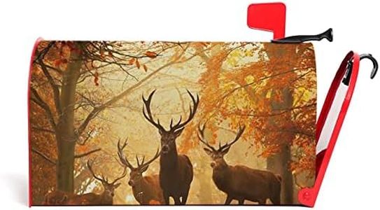 Numland Deer in Autumn Magnetic Anti-UV 100% Polyester Standard Size 21x18 in Oxford Garden,Postbox Letterbox Cover