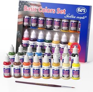 Basic Color Miniature Paints Set - 16 x 20ml Miniature Painting Kit, with 1 Fine Detail Paintbrush, Acrylic Model Paint Set for Miniature Painting