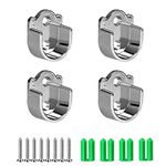 4PCS U Shaped Zinc Alloy Closet Pole Rod End Supports for Closet Shower Curtain Rod 25cm