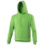 Just Hoods Men's College White Hoodie, Arctic White, XS - Green - Medium