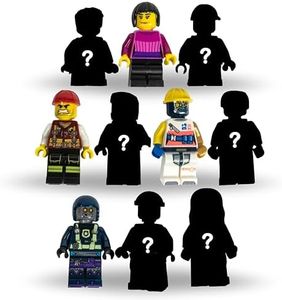 Brick Loot Minifigures Pack of 10, Random Minifigure Pack, Set of Authentic Minifigs, Unique Brick Characters with Accessories, Compatible Toy Figures, Gift for Kids, No Duplicates Included