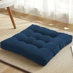 The Purple Tree Velvet Square Floor Cushion Pillow For Living Room Décor (Pack of 1, 50X50 Cm, Blue) Floor Cushions, Tatami Cushion