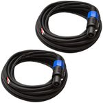 Seismic Audio - SPRW25 (2 Pack)- 25 Foot Raw Wire to Speakon Speaker Cable - 16 Guage - PA/DJ/Home Audio