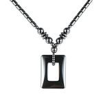 Natural Hematite Beaded Pendant Necklace for Men Women with Jewellery Gift Box