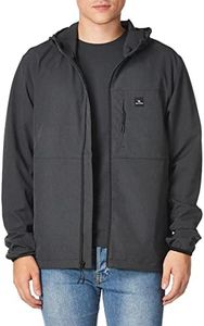 Rip Curl Men's Elite Anti Series Hooded Wind Breaker, Water Repellent Jacket, Black, X-Large