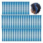 Perm Rods,60 pcs Small Size Hair Rollers for Natural Hair Long Short Hair Styling Tool Hair Curlers 0.35 inch Blue Color