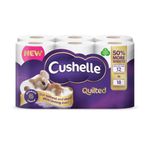 Cushelle Quilted 50% Longer Lasting Toilet Tissue 12 Equals 18 Regular Rolls