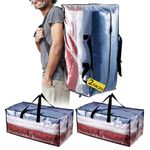 TAILI 2 Pack Heavy Duty Moving Bags, Clothing Storage Bags with Sturdy Zipper and Strong Handles, Extra Large Tote Bag for Moving Supplies, Better than Moving Boxes (Clear, 2 Pack)