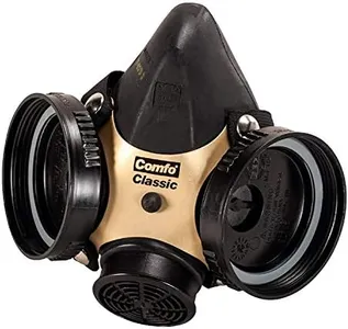 MSA 808076 Comfo Classic Series Half-Mask Respirator - Size: Large, Harness Style: SoftFeel Hycar, Twin-Port, Reusable Gas Mask, MSA Comfo Cartridge Compatible