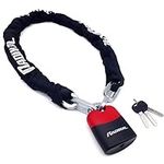 Radikal RK4120 Motorcycle Chain Lock Padlock and Reinforced Steel Heavy Duty Chain High Security ø10, 120 cm with Anti-Theft Chain and Lock Motorcycle, Scooter, Bike