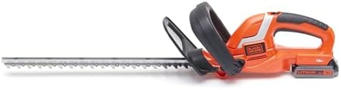 BLACK+DECKER Taille-Haies Sans Fil 18V, Electrique 45 cm avec Batterie 2 Ah, Lame Asymétrique Double Action, Double Interrupteur et Double Poignée, Ecartement 18 mm, GTC1845L20-QW