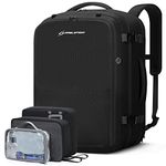 Maelstrom 40-50L Carry on Backpack,Travel Backpack for Men Women,17.3 Inch TSA Flight Approved Laptop Backpack with Hidden Shoe Bag, Expandable Large Computer Business Suitcase Backpacks-Black