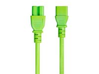 Monoprice 14AWG Heavy-Duty Computer Extension Power Cable/Cord - 2ft - Green 15A 14AWG (IEC-320-C14 to IEC-320-C15)