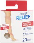 Sheer Relief Support Knee Hi, One Size Fits All