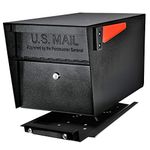 Mail Boss 7500 Manager Pro Curbside Security, Black Locking Mailbox with House Numbers, Mounting Plate and Pull Out Mail Tray