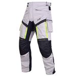 HWK Motorcycle Pants Cargo Pants Work Pants for Men Dirt Bike Adventure Dualsport Racing Riding Rain Waterproof Pant Hi-Vis 4-Season Armored All-Purpose (Waist34''-36'' Inseam32'') Silver