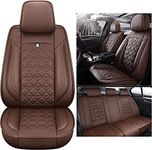 ESMOPA Car Seat Covers Universal Fit for Dodge Challenger RAM Rampage Calibre Nitro Neon Caravan Journey Dart Avenger Dacia Duster Sandero Logan Seat Protector:Brown