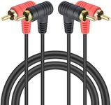 Duttek 90 Degree RCA Audio Cable 3.3Ft/1M, 90 Degree Right Angled 2 RCA Male to Male Cable Support Bidirectional Transmission is Supported for DVDs, CD Players, TV Sets, Power Amplifiers Etc