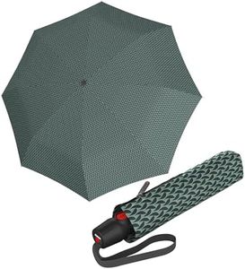 Knirps T.200 Duomatic Compact Rain Umbrella in Elemental Oak – Wind Tunnel Tested to 93 mph, Aluminum Steel Fiberglass Frame, 38in Canopy, OEKO-TEX, High-Performance Automatic Travel Umbrellas