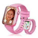 JHLGRE Smart Watch for Kids, 1.83" Touch Screen, with 4G Video/Phone Call/Voice Chat, GPS+LBS+WiFi Tracker & SOS Function, Class Mode, IP68 Waterproof, Birthday Gift for Boys Girls (Pink)