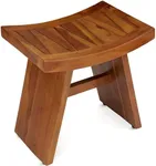 TeakCraft Teak Shower Bench Stool for Bath & Spa (Fully Assembled), 18 inch, Shower Stool, The Tori