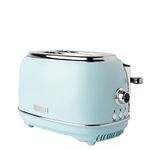 Haden Heritage Blue Toaster 2 Slice - Reheat, Cancel and Defrost Functions - Stainless Steel Housing Retro Toaster - Variable Browning Control 2 Slice Toaster