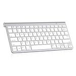 PINKCAT Ultra-Slim Bluetooth Keyboard, Mini Portable Silent Wireless Keyboard for Laptop, Mac, Desktop, Smart TV and iPad, Compact Computer Keyboard Compatible with iOS/Android/Windows System (Silver)