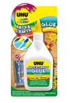 UHU 3-38996 Young CREATIV' Arts & Crafts, Solvent Crafts Glue with a Convenient Built-in Spatula, Blister 100gr, Clear, 100 ml