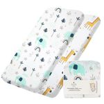 Lilly B. Organic Cotton GOTS 2 Fitted Cot Bed Sheets, Compatible Next2me, Snuzpod and All Bedside Cribs, Mini Crib up to 140x70cm Pack of 2 Sheets (Jungle)