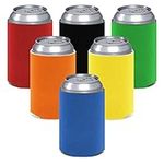 Insulator Can Cooler Sleeve, 6 Pcs Neoprene Beer Coolers for Wedding, Bachelorette Party, Custom DIY Projects (6 Colors)