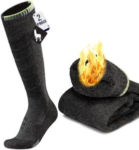 MAGISDU Alpaca Wool Ski Socks 2Pair Knee High Thermal Warm Winter Thick Cushion Compression Snow Snowboarding Hunting Outdoor
