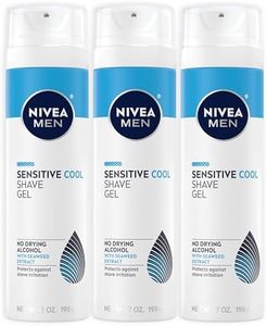 NIVEA MEN Sensitive Cool Shave Gel with Seaweed and Chamomile Extracts, Alcohol Free Shaving Gel for Men Protects and Provides Cool Sensation, 3 Pack of 7 Oz Cans