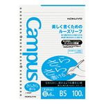 Kokuyo Campus Todai Series Pre-Dotted Loose Leaf Paper for Binders - B5 (6.9" X 9.8") - 6 mm Rule - 36 Lines X 100 Sheets - 26 Holes