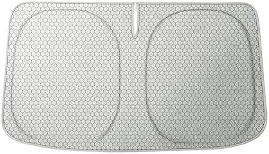 WOLFBOX Upgraded Graphene Car Sun Shade – Rapid Heat Dissipation Technology, Blocks 99% UV, Foldable Windshield Sunshade for Front Window(X-Large 64.17''L*34.25''W)