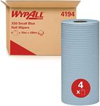 WYPALL® X50 Small Blue Roll Wipers (4194), Small Blue Roll Wipes, 4 Rolls / Case, 70m / Roll (280m)