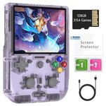 RG405V Retro Handheld Game Console , Unisoc Tiger T618 Android 12 System 4.0 Inch IPS Touch Screen Support 5G WiFi Bluetooth 5.0 with 128G TF Card 3172 Games 5500mAh Battery (Purple)