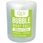 QLV Bubble Wrap Roll 300mm x 20m | Small Air Bubble Wrap for Moving & Packaging | Premium Quality | Made in UK