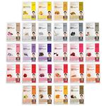 Dermal Korea Collagen Essence Full Face Facial Mask Sheet 26 Yellow & Red Combo Pack - Skin Nourishing, Elasticity