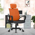 beAAtho® | Verona | Executive Mesh Office Chair | 3 Years Limited Warranty | High Back | Ergonomic Revolving Chair for Home & Office (Orange)