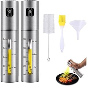 ZNZNANG Stainless Steel Oil Sprayer, Vinegar Sprayer, Oil Spray Bottle, Cooking Sprayer Set With Oil Brush, Cleaning Brush, Funnel, Multifunctional Oil Sprayer For Cooking, Grilling (Stainless steel)