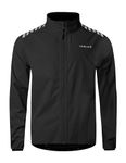 INBIKE Cycling Jacket Waterproof Mens Reflective Rain Jacket Running Mountain Hiking Walking Windproof Outdoor Sports Raincoat Men Women lightweight Coat Black M