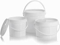 B2C Plastic Buckets Tubs White Containers Tamper Evident Lids 0.5L 1L 3L 5L 10L 25L (1, 0.5L)