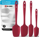 DI ORO® 4-Piece Silicone Spatula Set - 315°C Heat Resistant Non Stick Rubber Kitchen Spatulas for Cooking and Baking - Award-Winning Professional Grade Spatula Set - Best Silicone Utensil Set