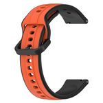 Printme 22 MM Smartwatch Dual Color Silicone Sports Band, Belt, Straps, Compatible for Samsung Watch, Noise Colorfit, Boat, FIreboltt, Amazefit GT, [Universal Compatibility] (Black-Orange)