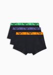 Emporio Armani Men's Stretch Cotton Bold Monogram 3-Pack Trunk, Marine/Marine/Marine, XL (Pack of 3)